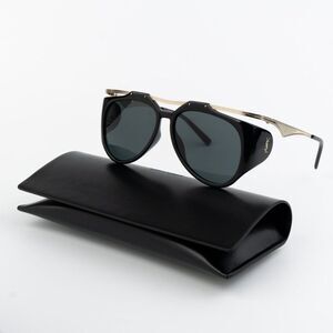 NEW Saint Laurent SLM137 AMELIA 001 Black Gold Grey Unisex Sunglasses